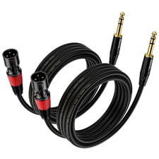 XLR to 1/4 Inch TRS - Balanced XLR Microphone Cable to 6.35mm Jack Lead, 6ft ...