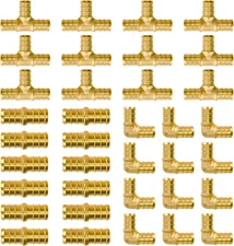SUNGATOR 36 PCS 1/2 Inch PEX Fittings Set - No Lead Brass, ASTM F1807