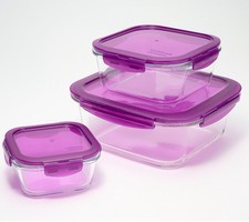 3 LocknLock Nestable Baking Glass Food Contai...