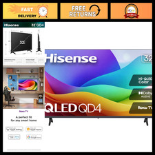32" QD4SR Series Hi-QLED HD Smart Roku TV - Dolby Audio, Alexa Compatible, Slim