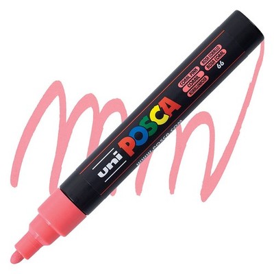 Posca Markers, Paint Marker, Coral Pink, 5M Medium Tip, Opaque Ink, Acrylic