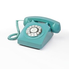 Landline Phones for Home, Corded Home Phone, Retro Desktop House Phone, Blue