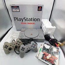 Sony PS1 PlayStation 1 Console SCPH-7500 Boxed With Manual 6 Games Japanese
