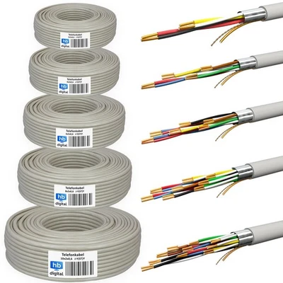 HB-DIGITAL Telefonkabel Telefonleitung J-Y(ST)Y Fernmeldekabel Verlegekabel 25m 50m 100m