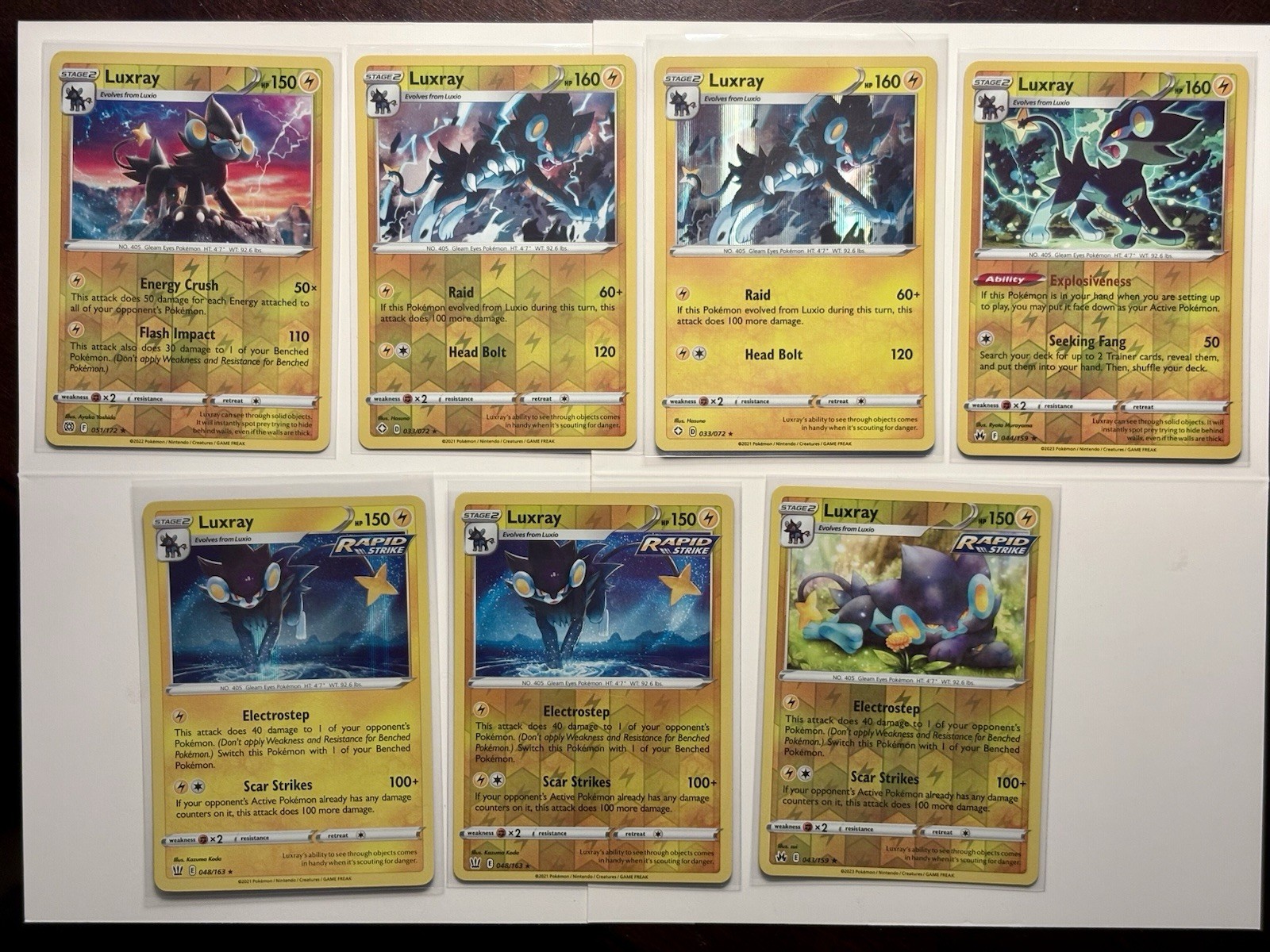 Luxray Pokemon Card Lot - X7 Unique Holo Cards - A130