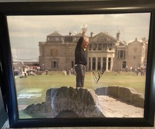 ARNOLD PALMER SIGNED 16X20 FRAMED FAREWELL ST ANDREWS AT THE SWILKEN BRIDGE
