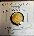 1986 $5 American Gold Eagle Walking Liberty 1/10 Troy oz Five Dollar Coin #66