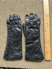 Vintage Leather fur lined 12 inch size 7.5 ladies Driving Gloves made in Italy