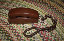 Vtg Western Electric Trimline Telephone Brown Corded Push Button WORKS