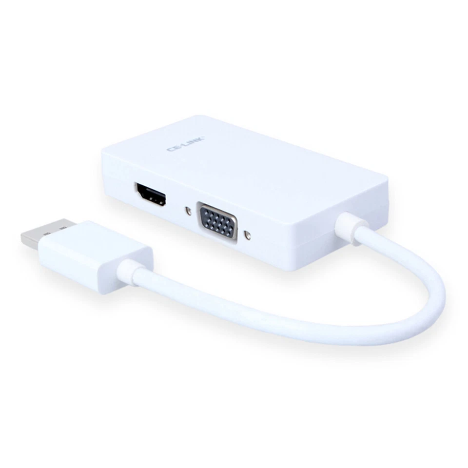 B59 Displayport auf HDMI DVI VGA Adapter DP Konverter 3in1 unterstützt 1080P - Bild 4 von 4