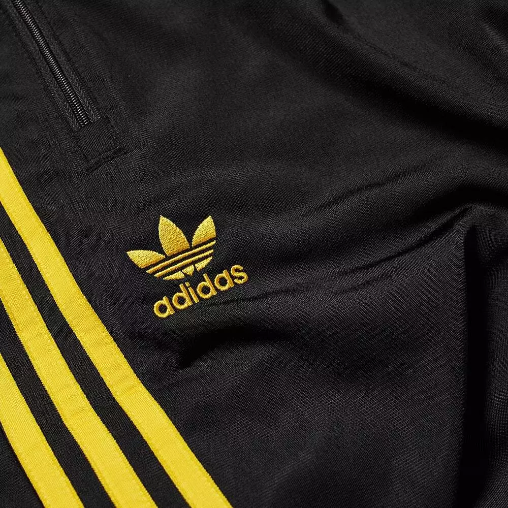 adidas Bart Firebird Track Pants Black Yellow Stripe Size |