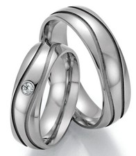 Titan Eheringe + Diamant + Garantie Trauring Antragsring Hochzeitsring + Gravur