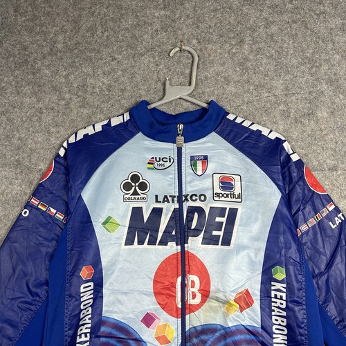 Sportful Cycling Jacket Mapei Latexco Mens Vintage Thick Jersey Full Zip - Picture 2 of 11