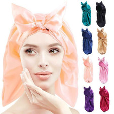 Satin Silk Bonnet Sleep Caps Head Cover Turban Wrap Long Hair Comfortable Gift