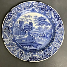 SPODE Blue room Collection Traditions Series CASTLE 10.5" Plate Top Quality NEW