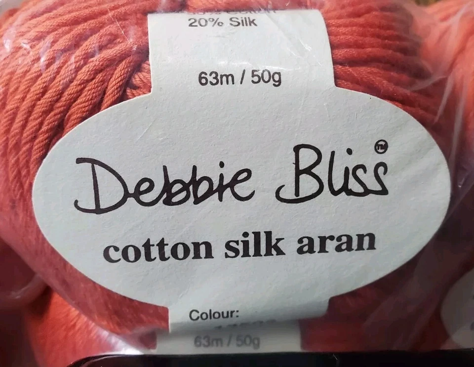 Nuevo paquete de 10 madejas hilo Debbie Bliss algodón seda Aran #13508 sin usar 63 m/50 g Foto 3 de 4