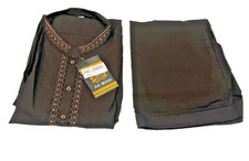 Pakistani Shalwar Kameez Mens Style ReadyMade D-Brown Color Extra Large AK-3985