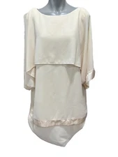 Patra Dress  80s Womens Size 20 Ivory Chiffon Ruffle Flapper Style Vintage