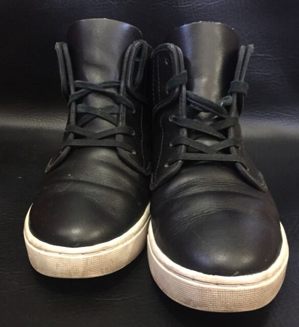Men's KR3W Black Leather Mid Grant Sneakers Krew Shoes - Sz 8.5 - Must ...