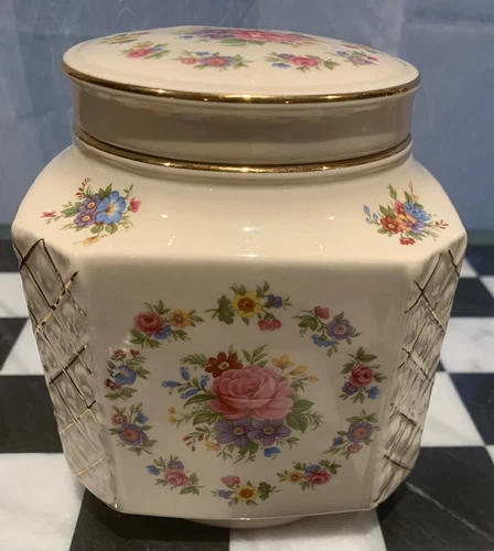 Vintage Sadler Cookies Ginger Jar  Roses 5 1/2' tall x 5" Made in England