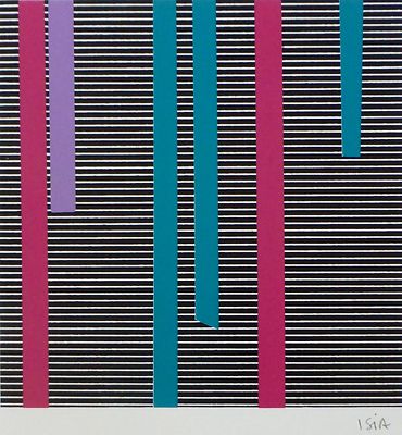 ISIA LEVIANT HAND SIGNED 1985 SERIGRAPH KENETIC OP ART Russian/French Artist