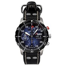 Image of Zeppelin 7218-3 Eurofighter Chronograph Leather Strap Watch