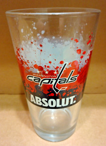 Absolut Vodka Washington Capitals Pint Glass Full Wrap Splattered Paint