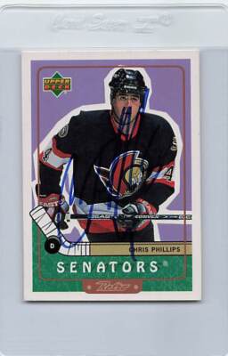 1999/00 Upper Deck Retro #56 Chris Phillips Senators Signed Auto *G7343
