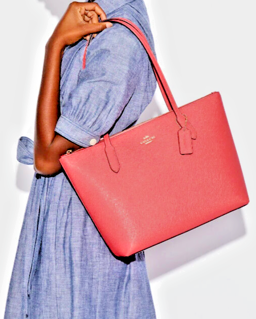 ❤️‍🔥Coach Zip Top Tote in Stunning Pink Lemonade with CHERRY