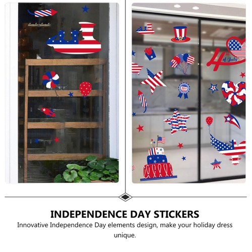 4 Sheets Independence Day Stickers Electrostatic Clings for Party Decorative - Afbeelding 3 van 12