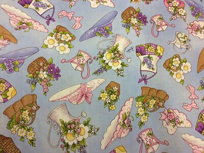 Loralie Harris - 1455 - Garden Goodies - Blue Sky - 100% Baumwolle