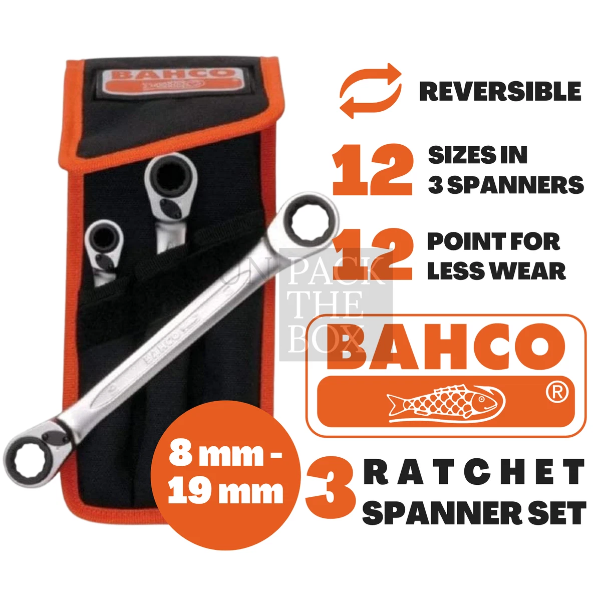 Bahco 3 piece ratchet spanner set deals