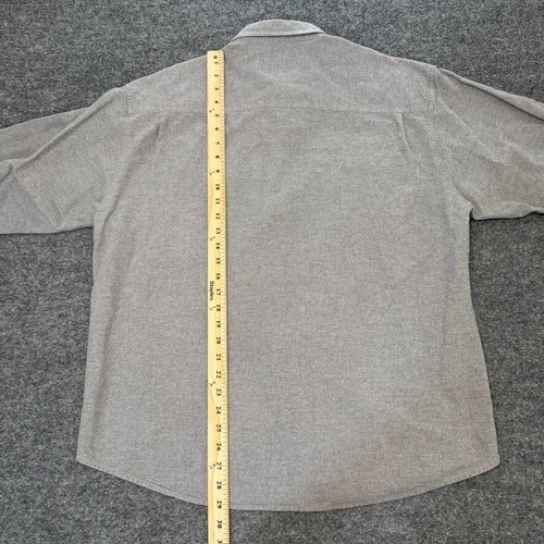 WEATHERPROOF Garment Company 100% COTTON Mens LARGE Grey FLANNEL Button Up Shirt - Picture 4 of 5