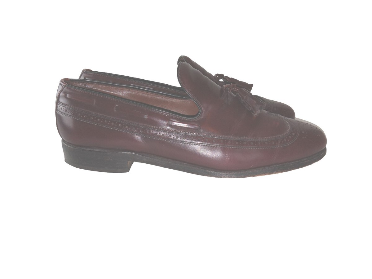 Allen Edmonds Burgundy Berwick 8877 Wingtip Tassel Loafers  display picture 3
