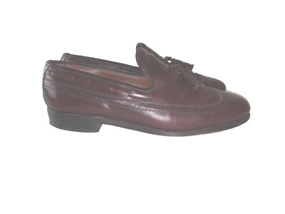 Allen Edmonds Burgundy Berwick 8877 Wingtip Tassel Loafers Dress Shoe Size 11 C