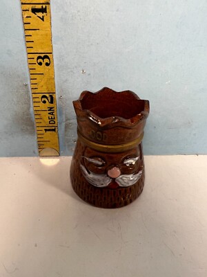 Vintage Good Shot face Clay with enamel finish shot glass.
