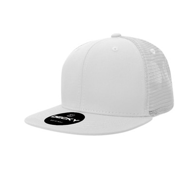 Solid Blank Plain Mesh Flat Bill Snapback Panel Trucker Baseball Ball Cap Hat