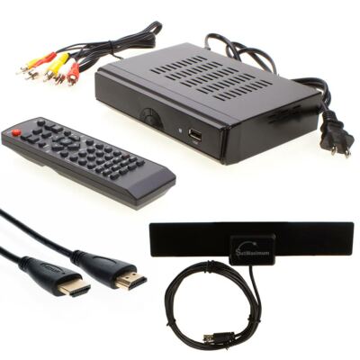 HDTV Digital Converter Box Flat Digital Indoor TV Antenna HDMI PVR Recording