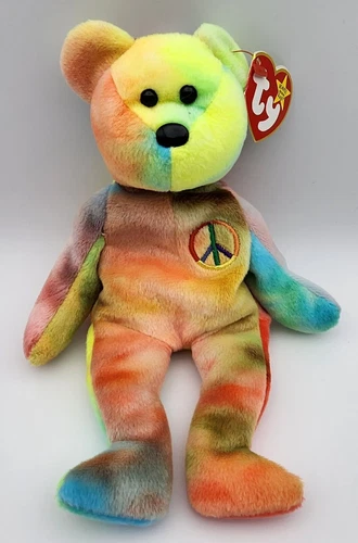 Ty Beanie Baby "Peace" the Bear W Tags Vintage Retired 1996