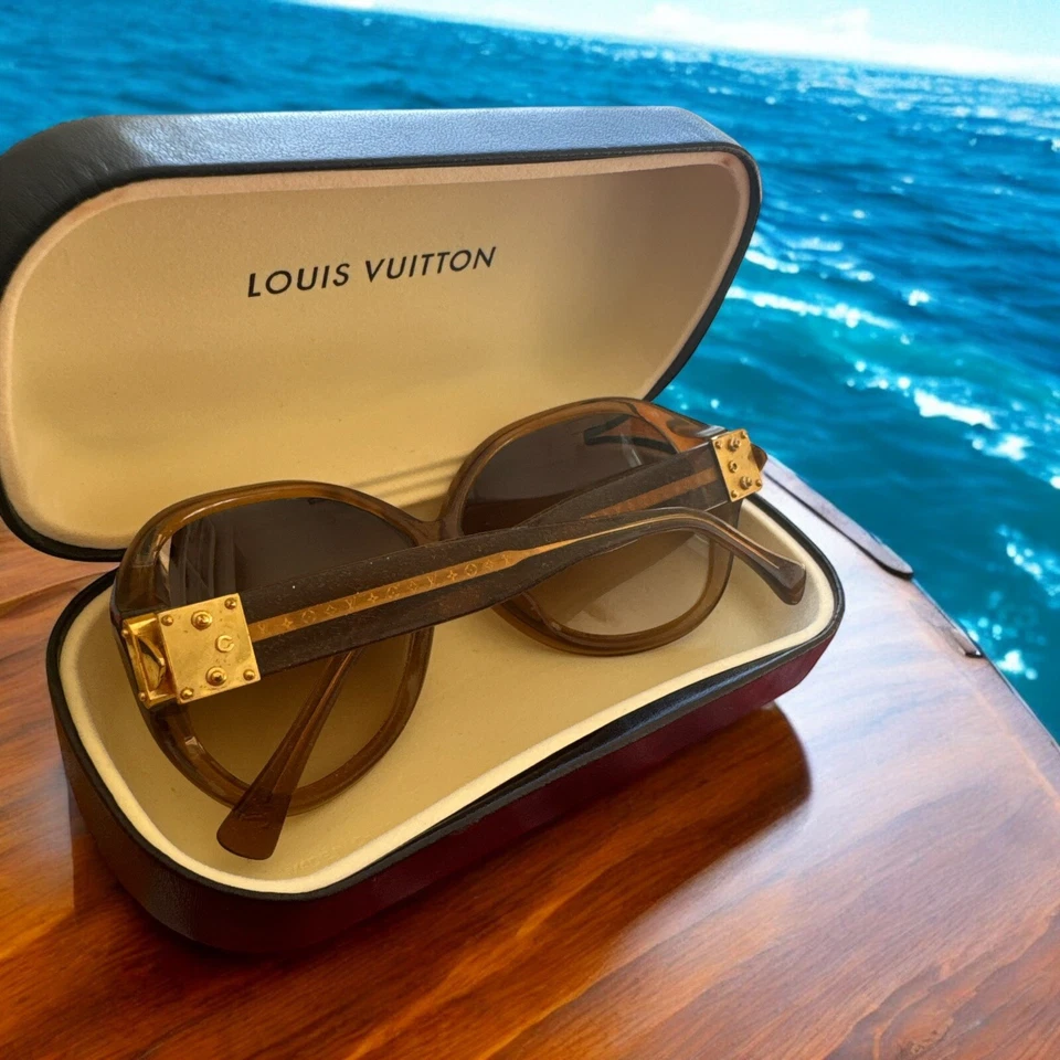 Gafas de sol LOUIS VUITTON Z0283E dorado graduación marrón brillo damas Foto 2 de 4