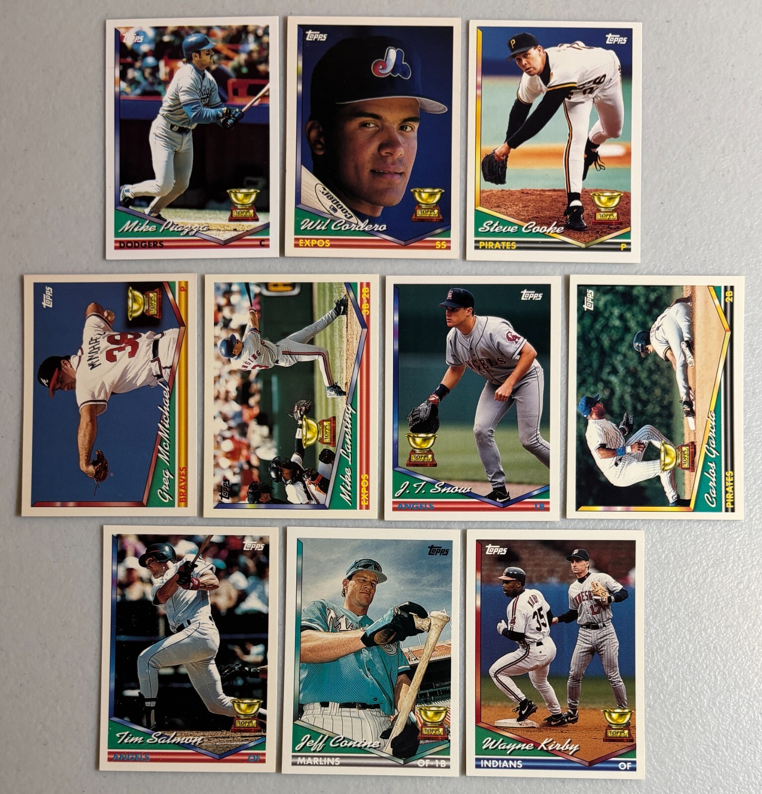 1994 Topps All-Star Rookie Team 10-Card Gold Cup Subset feat Piazza #1