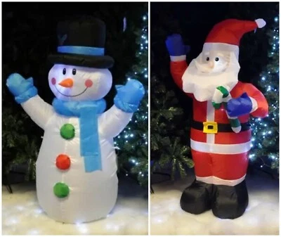 GARDEN MILE Figura Muñeco de Nieve LED Inflable Navidad Grande Interior Exterior Navidad 120cm