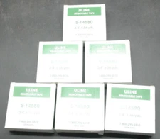 Lot of 6 ULINE REMOVABLE FROSTY TAPE - 3/4" X 36 YDS, S-14580 Straight from case