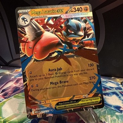 Mega Lucario ex 077/132 Me01 Mega Evolution Holo Pokémon Karte