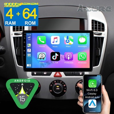 Autoradio 4G+64GB Android 15 GPS Navi CarPlay DSP RDS für Kia Ceed ED 2007-2009
