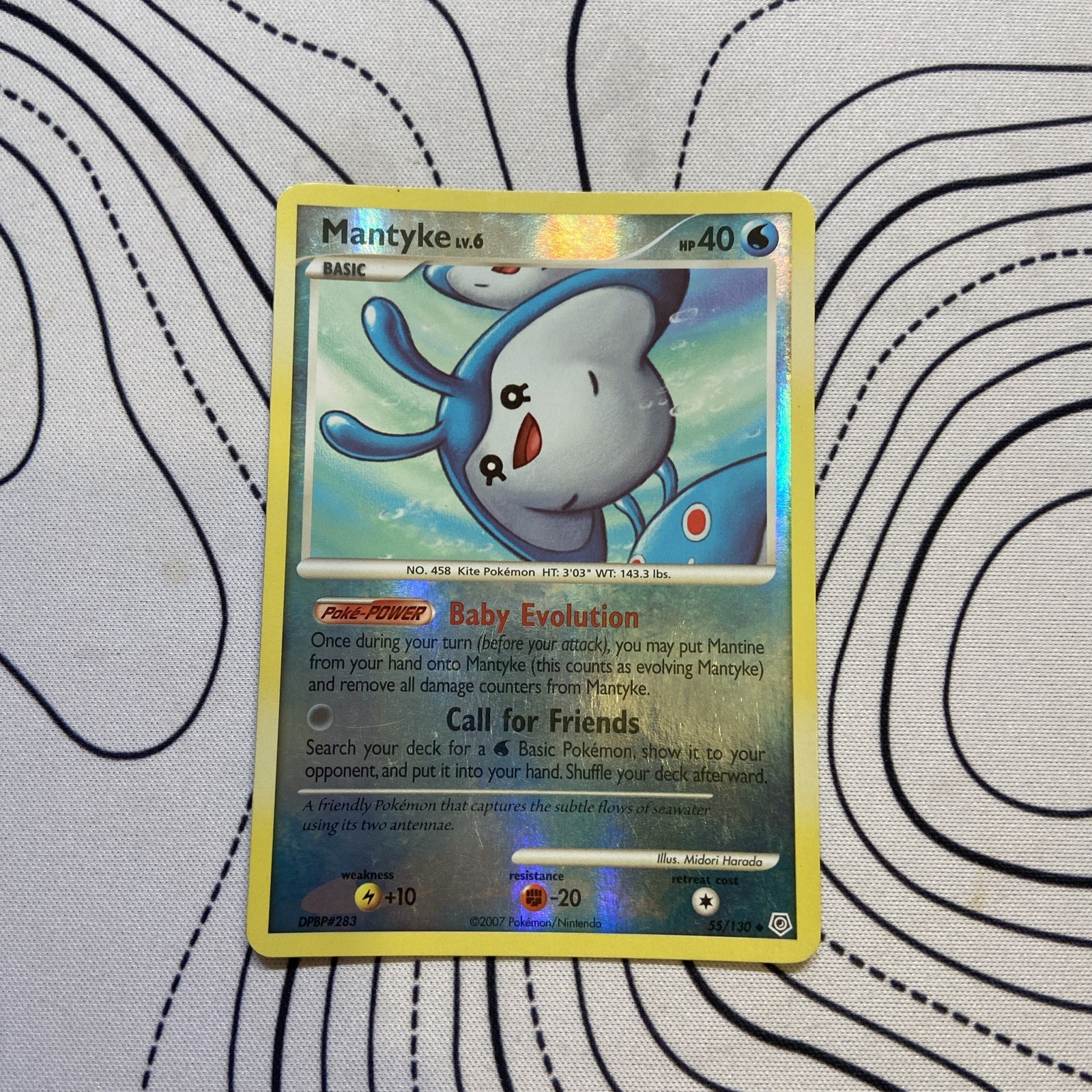 Pokémon TCG Mantyke - Diamond & Pearl 55/130 - Reverse Holo LP 2007