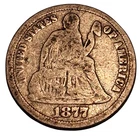 1877-CC Seated Liberty Dime – Carson City – AG Details–Environmental Damage #857