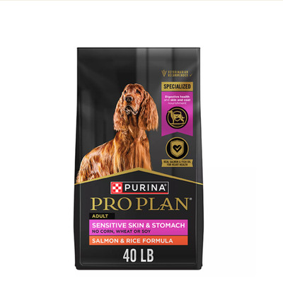 Purina Pro Plan Sensitive Skin & Stomach Adult Dry Dog Food - Salmon & Rice,40LB