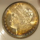 1883 O Morgan Silver Dollar -BU, Colorful peripheral toning obv, 5144-1