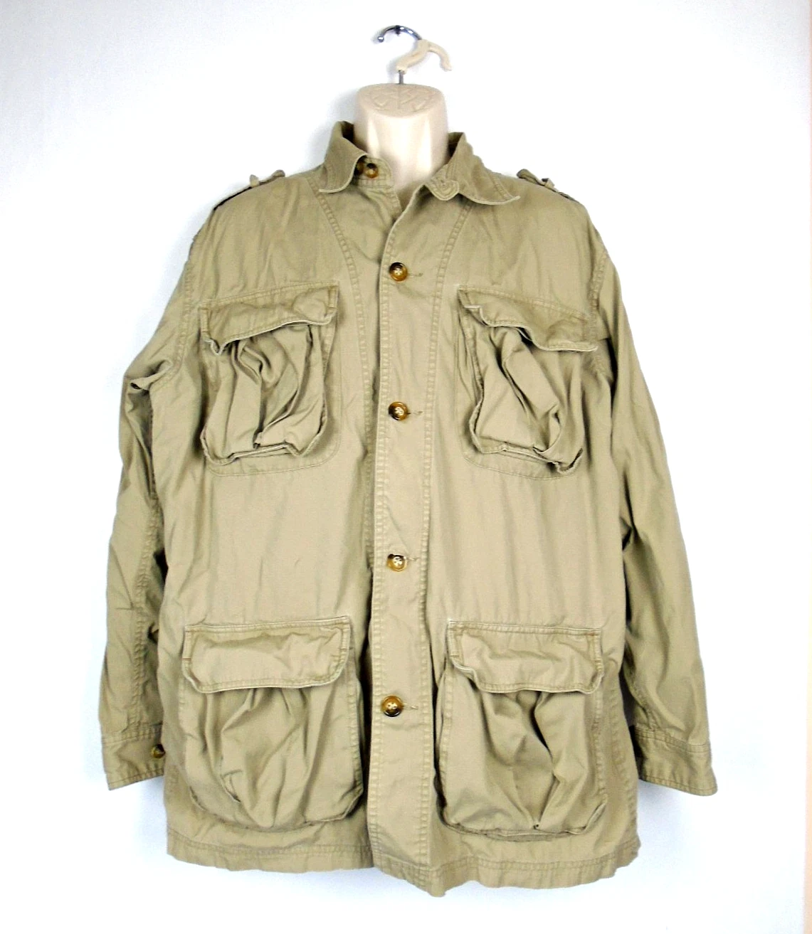 Orvis Zambizi Jacket Vtg 90's Fishing Field Hunting Canvas Khaki Men's Size L